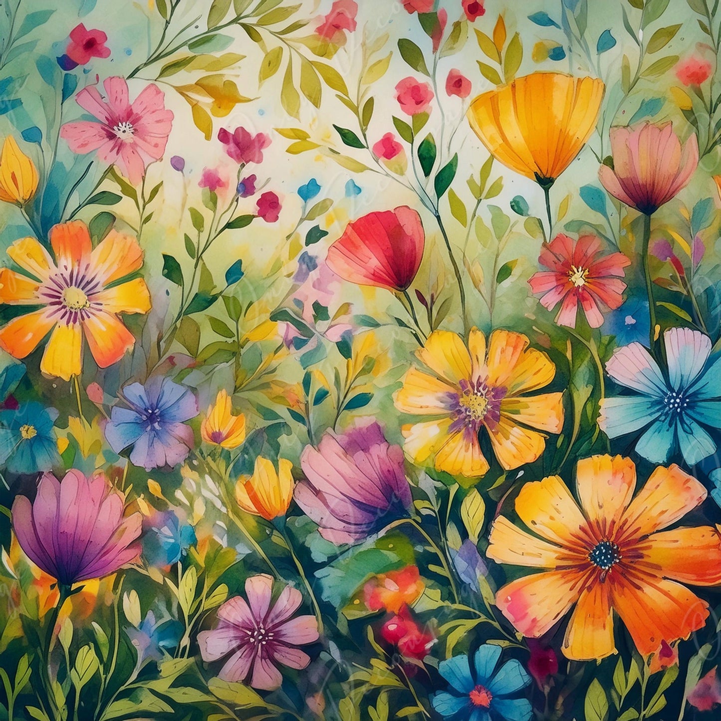 colorful spring flowers decoupage paper