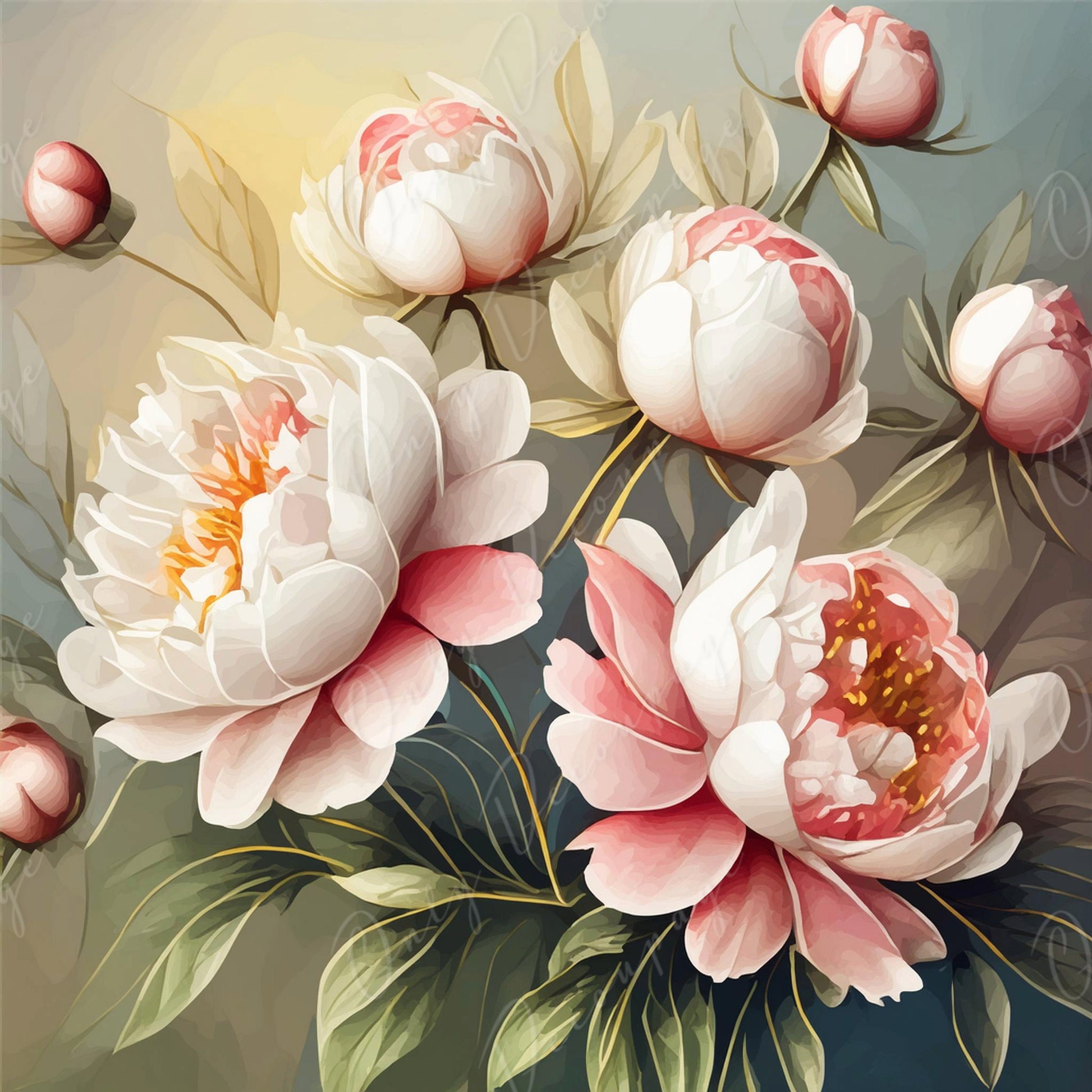 Pink Peonies - Large Decoupage Paper - Rice Paper Decoupage for Furniture - Blossom - Floral Decoupage