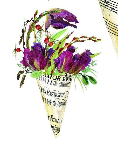 Easy Furniture Transfer - Decor Transfer - Furniture Upcycling - Floral Transfer - Purple Flowers