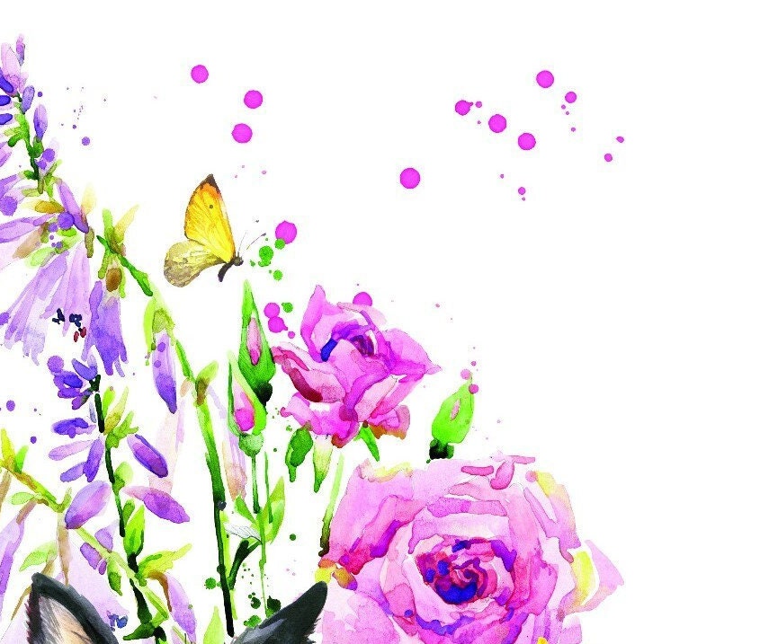 Easy Furniture Transfer - Decor Transfer - Furniture Upcycling - Floral Transfer - Bunny - Watercolor Roses