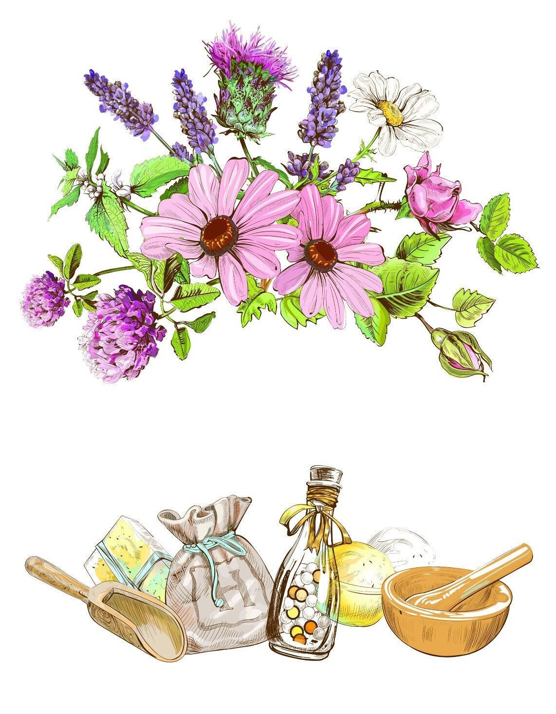 Easy Furniture Transfer - Decor Transfer - Furniture Upcycling - Floral Transfer - Herbal