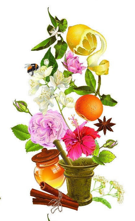 Easy Furniture Transfer - Decor Transfer - Furniture Upcycling - Floral Transfer - Herbal Orange Lemon