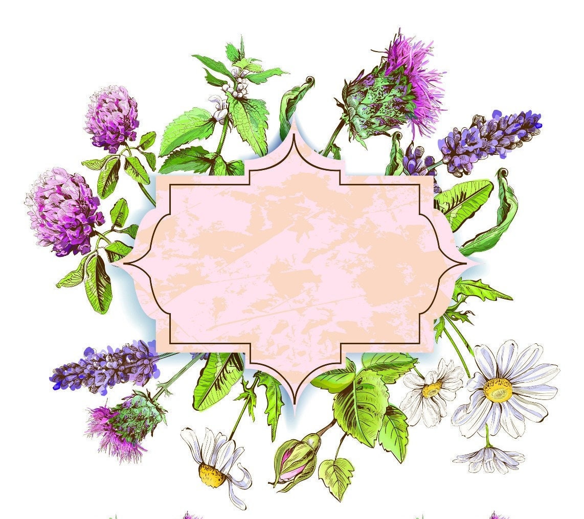 Easy Furniture Transfer - Decor Transfer - Furniture Upcycling - Floral Transfer - Herbal Frame