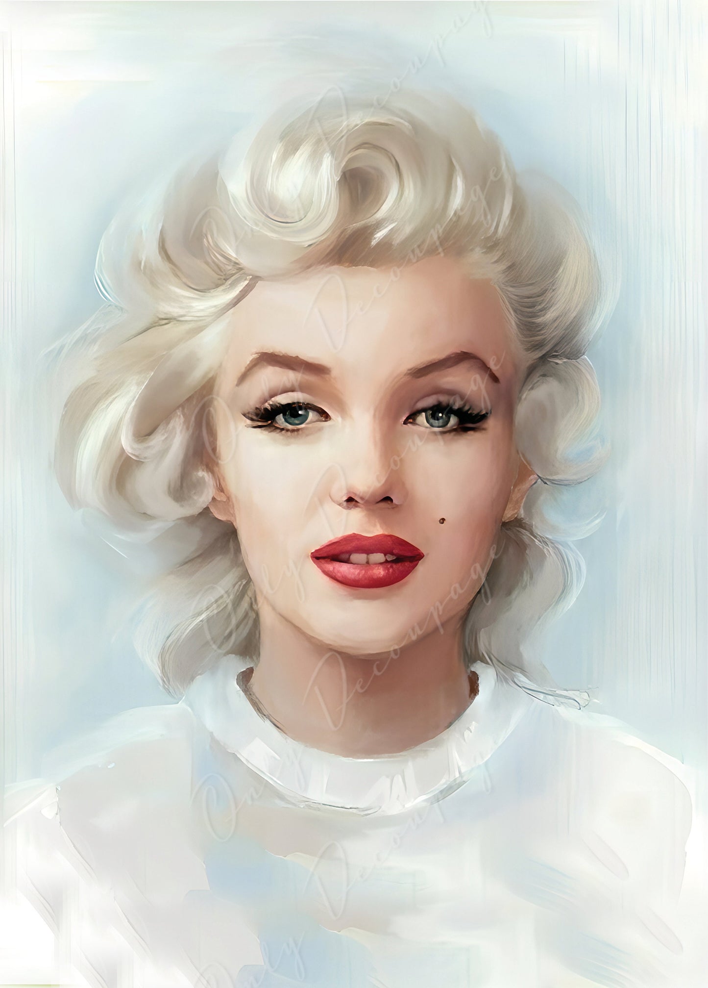 Large Decoupage Paper for Furniture - Rice Paper for Decoupage - Marilyn - Vintage Decoupage
