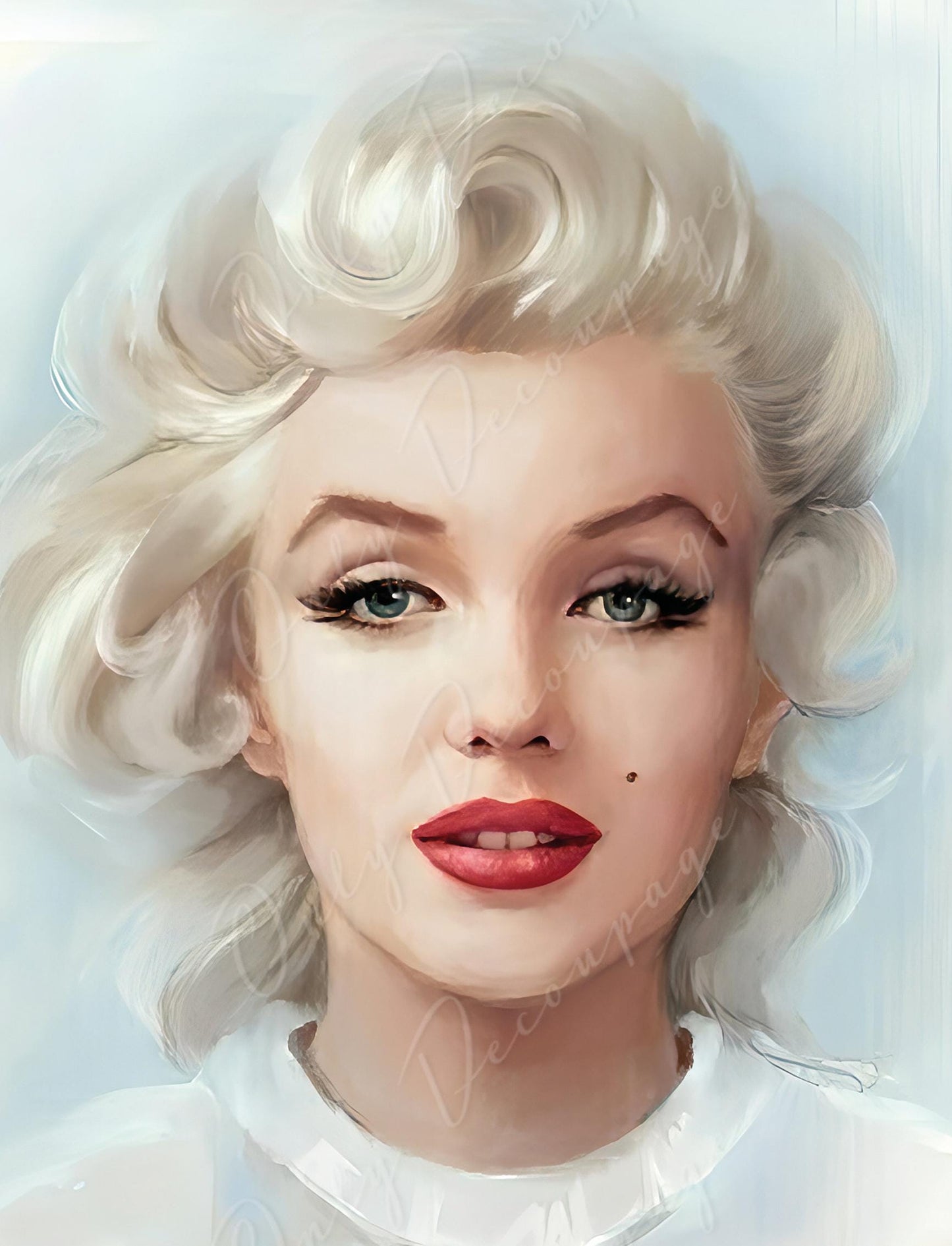 Large Decoupage Paper for Furniture - Rice Paper for Decoupage - Marilyn - Vintage Decoupage