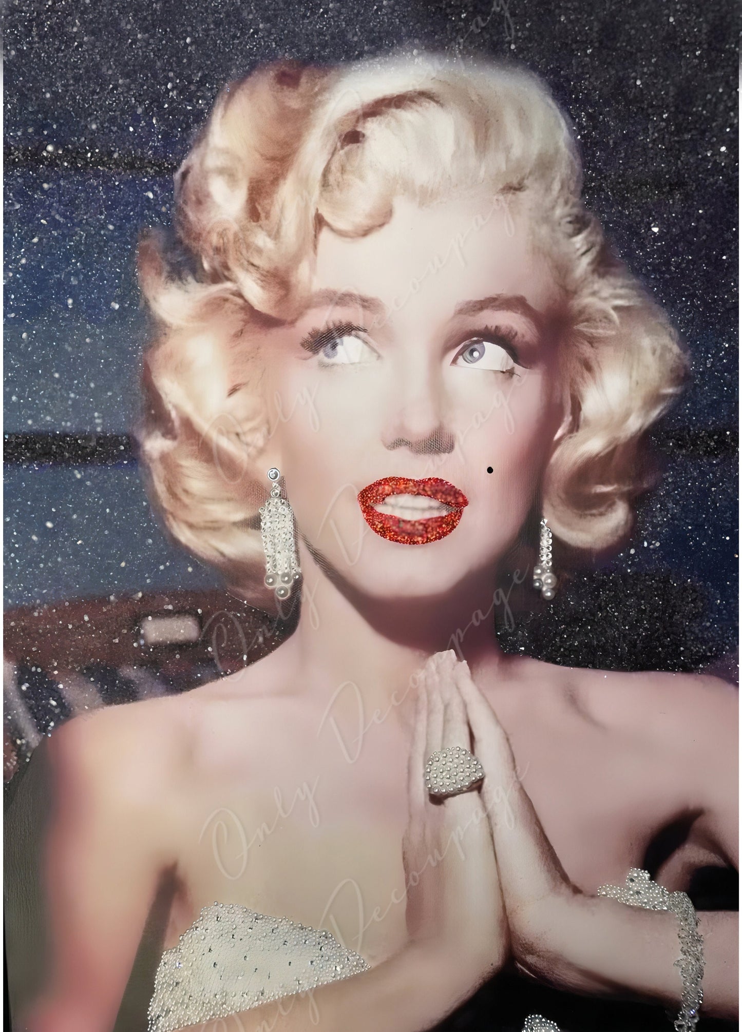 Large Decoupage Paper for Furniture - Rice Paper for Decoupage - Marilyn - Vintage Decoupage
