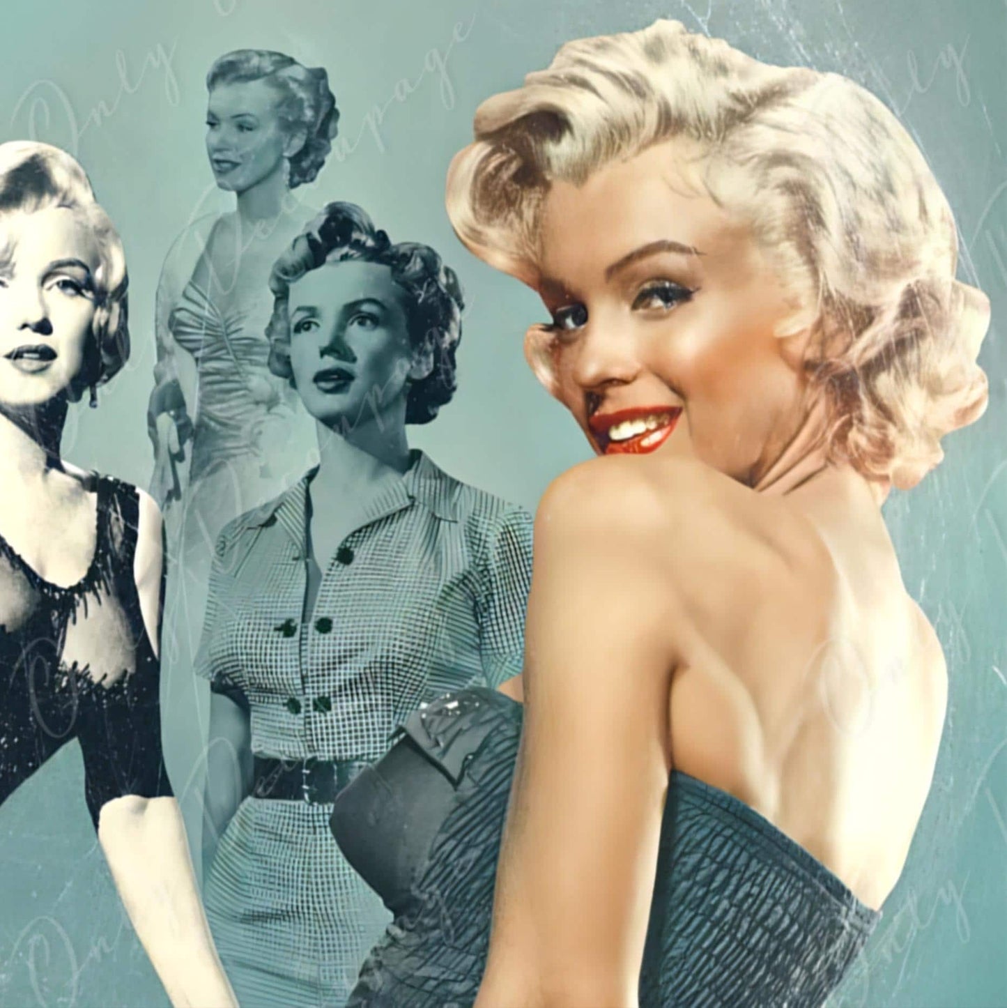 Large Decoupage Paper for Furniture - Rice Paper for Decoupage - Marilyn - Vintage Decoupage - Collage