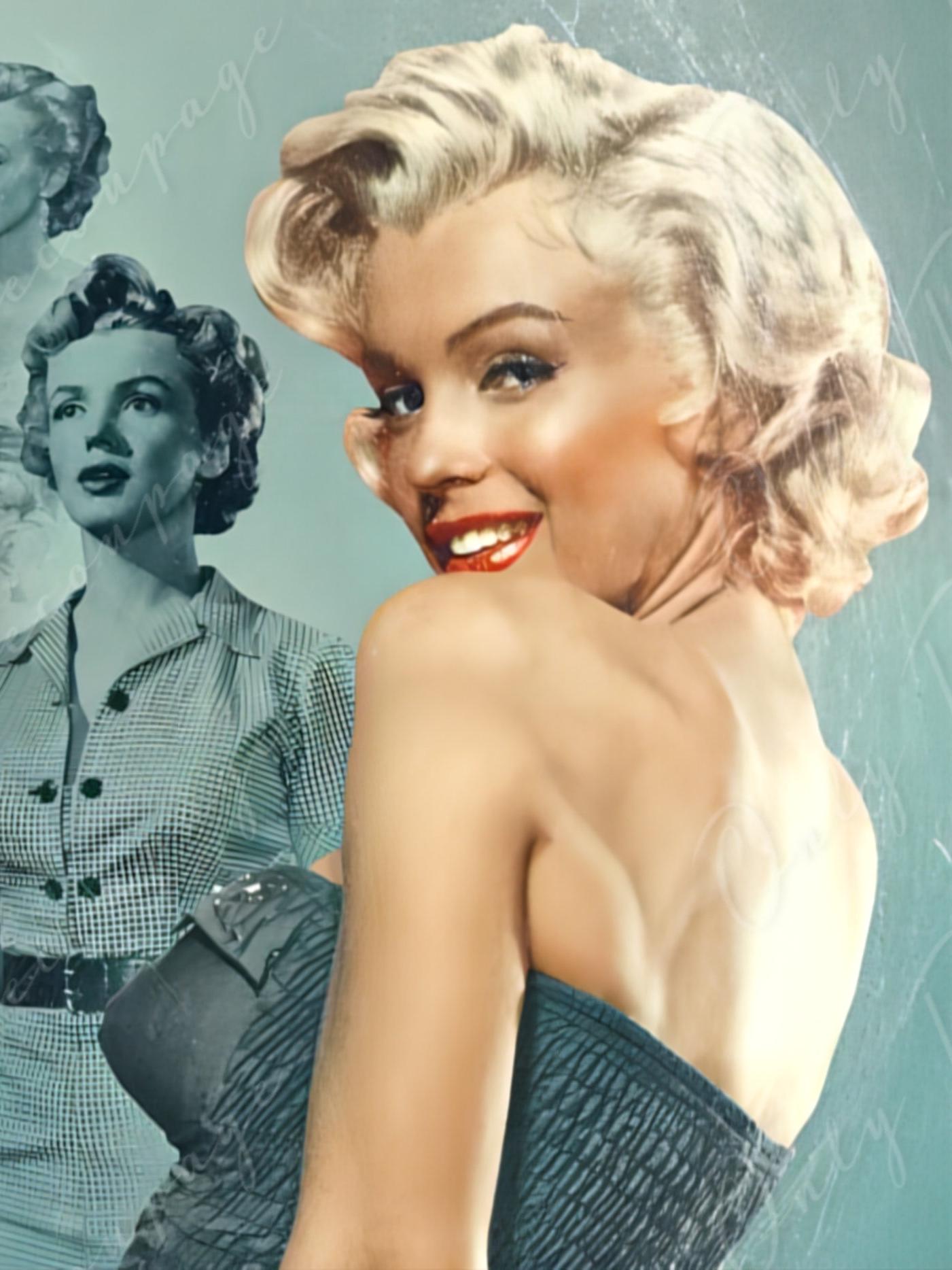 Large Decoupage Paper for Furniture - Rice Paper for Decoupage - Marilyn - Vintage Decoupage - Collage