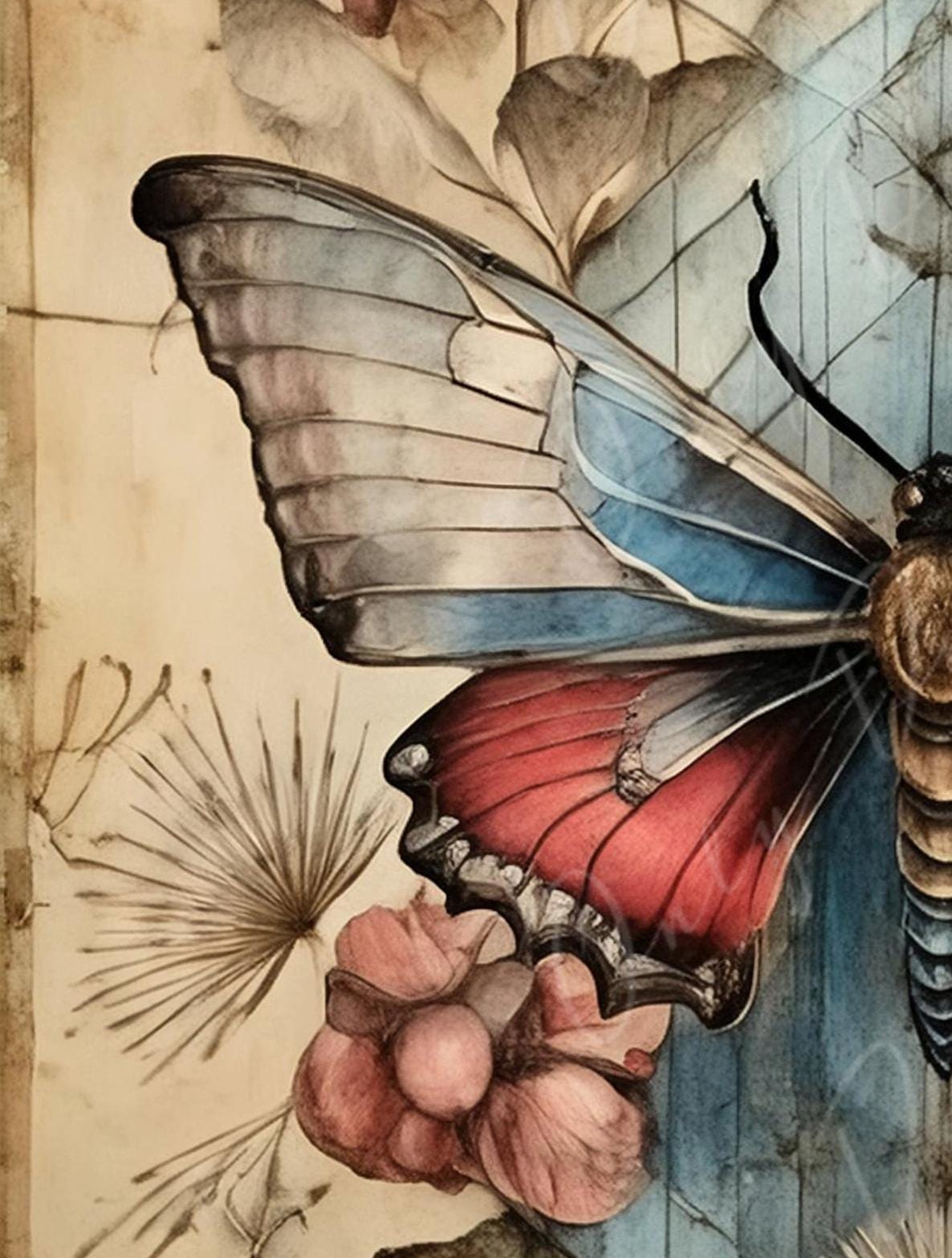 Large Decoupage Paper for Furniture - Butterfly - Rice Paper - Decoupage Paper - Wiccan
