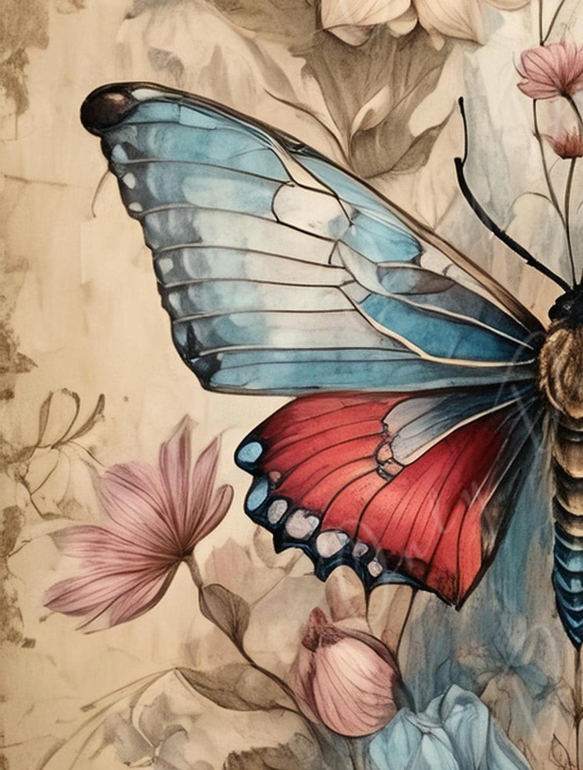 Large Decoupage Paper for Furniture - Butterfly - Rice Paper - Decoupage Paper - Wiccan