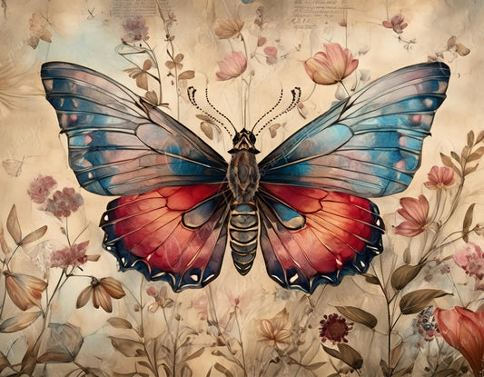 Large Decoupage Paper for Furniture - Butterfly - Rice Paper - Decoupage Paper - Wiccan