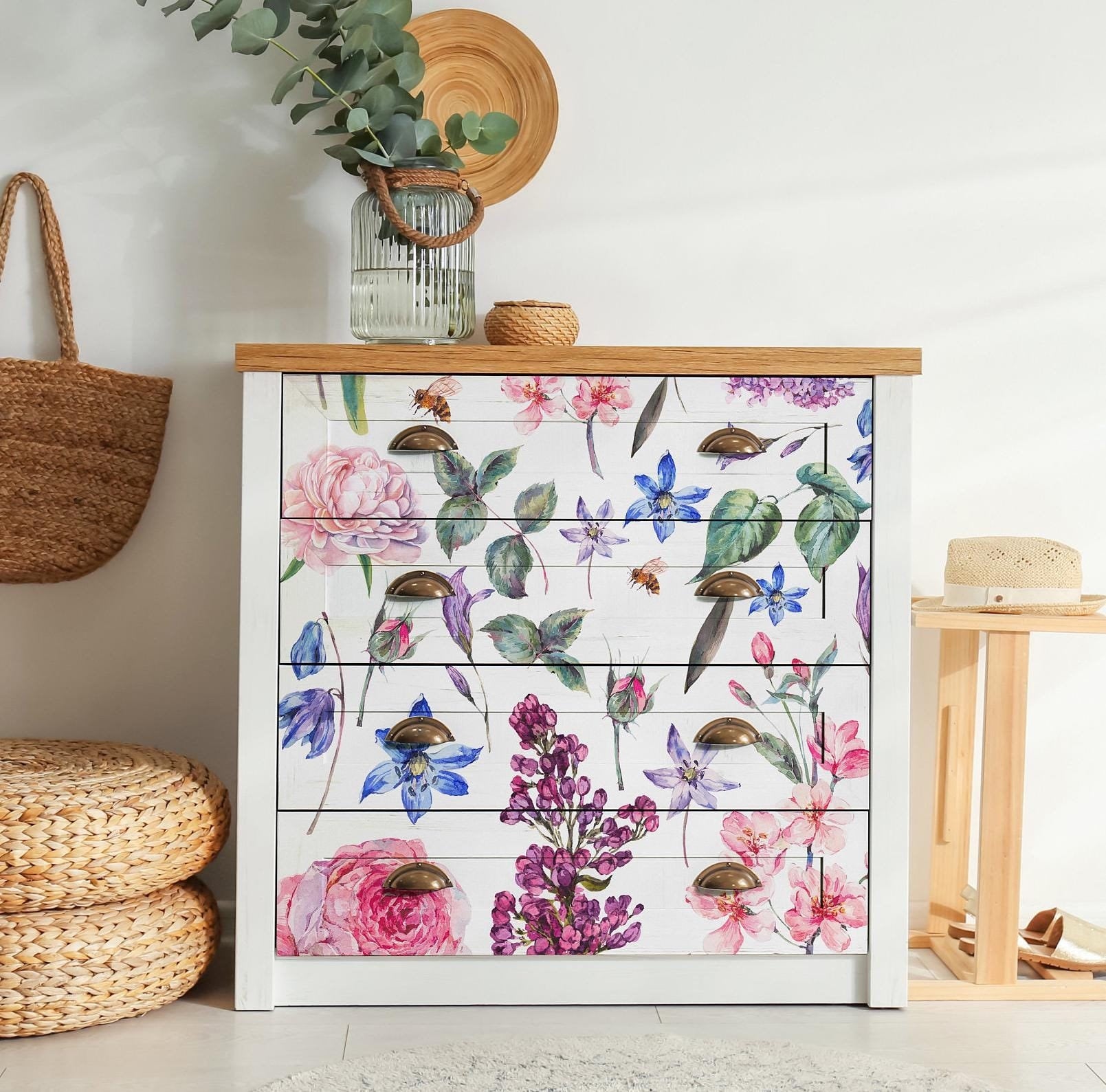 Large Decoupage for Furniture - Rice Paper - Vintage Decoupage - Floral Decoupage Paper - Shabby Chic Flowers