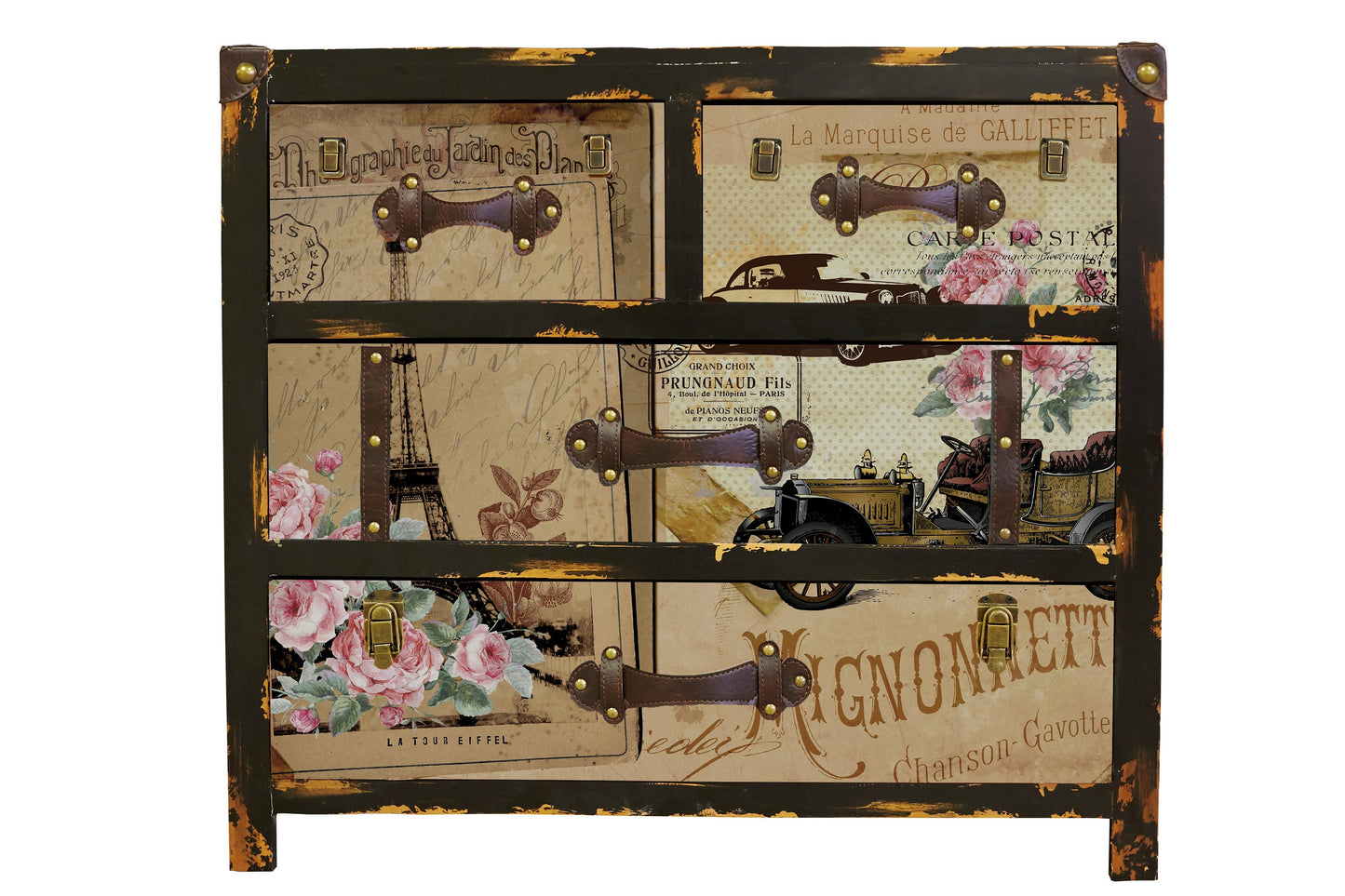 Large Decoupage for Furniture - Rice Paper - Vintage Decoupage - Floral Decoupage Paper - Flowers Birds Eiffel Cars
