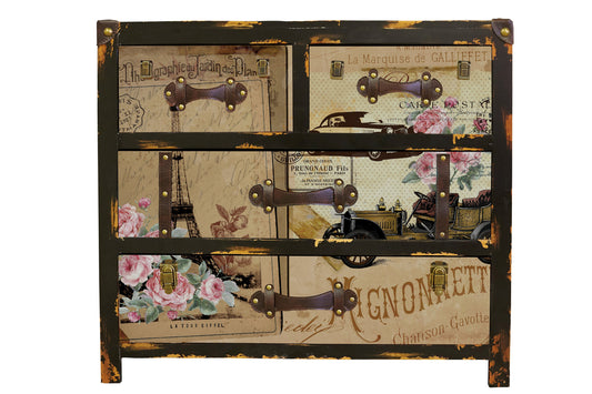 Large Decoupage for Furniture - Rice Paper - Vintage Decoupage - Floral Decoupage Paper - Flowers Birds Eiffel Cars