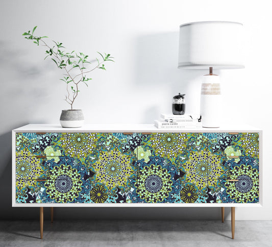 green mandala decoupage