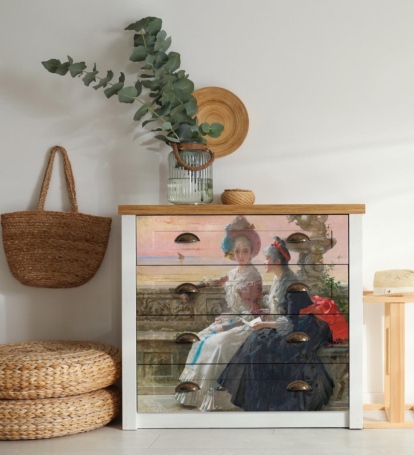 Oil Paint Victorian Women - Large Decoupage Paper for Furniture - Vintage Decoupage - Rice Paper - Decoupage Paper