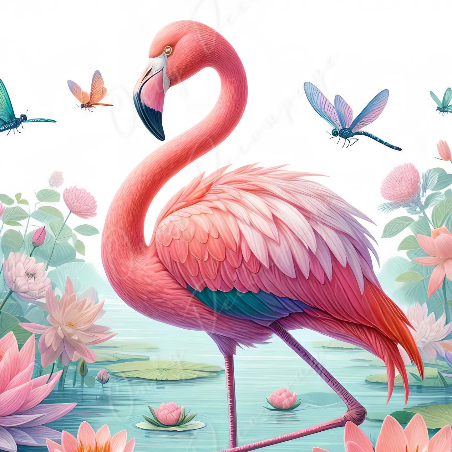 Large Decoupage Paper for Furniture - Pink Flamingo - Rice Paper - Decoupage Paper - Floral - Exotic Animals
