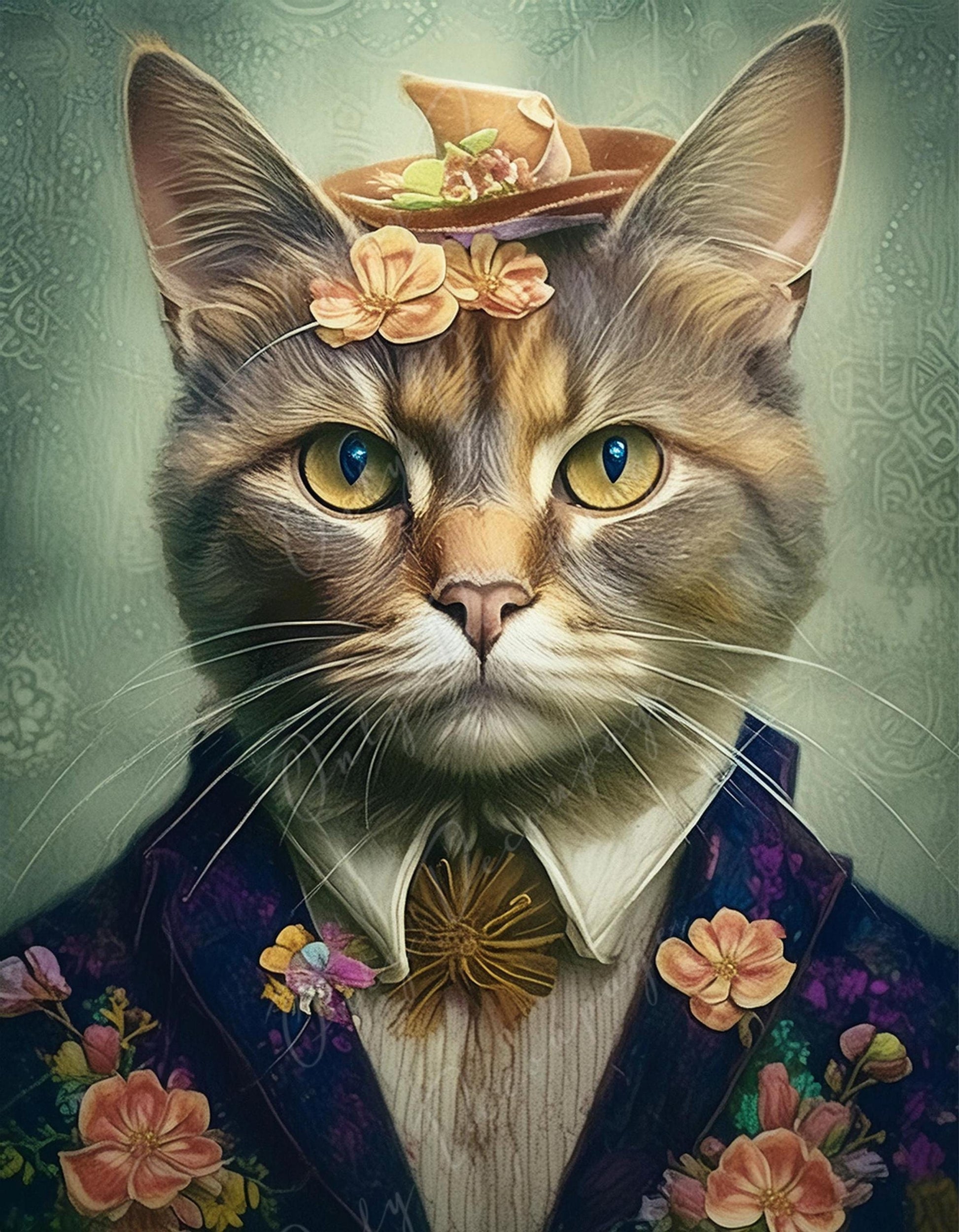 cat decoupage paper