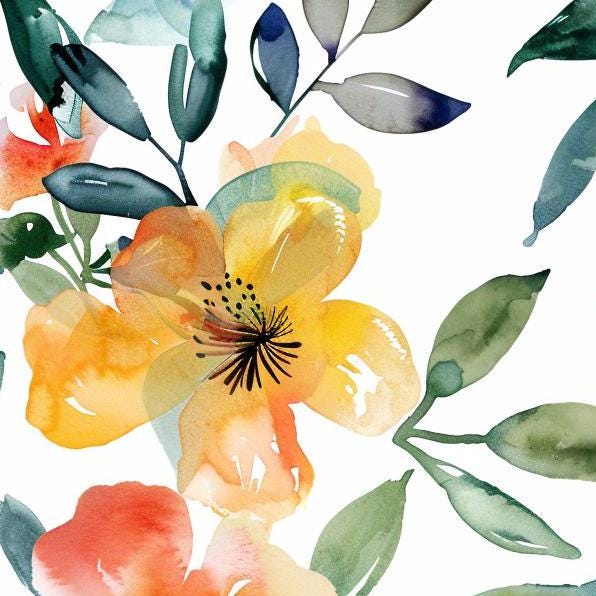 Decoupage Paper - Repeating Pattern - Floral Decorative Paper - 6 Size Options