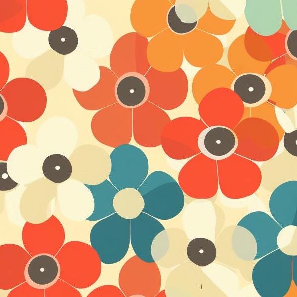 Decoupage Paper - Repeating Pattern - Floral Decorative Paper - 6 Size Options - Daisy