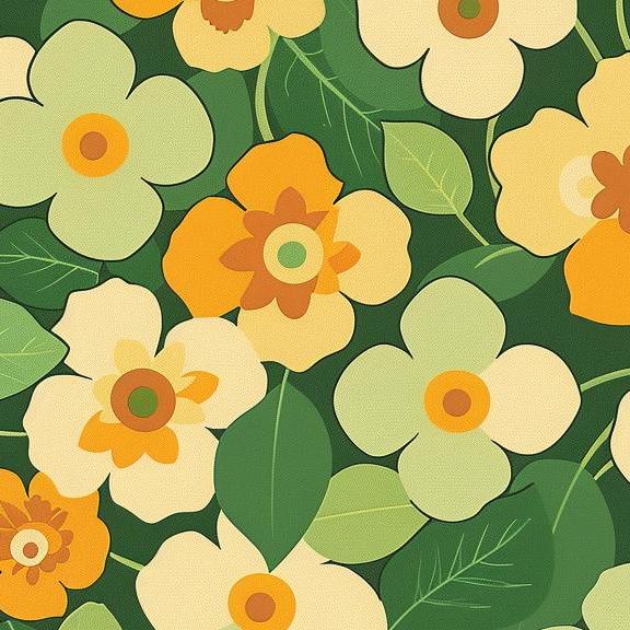 Decoupage Paper - Repeating Pattern - Floral Decorative Paper - 6 Size Options - Green Flowers