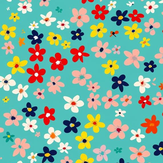 Decoupage Paper - Repeating Pattern - Floral Decorative Paper - 6 Size Options - Tiny Daisy