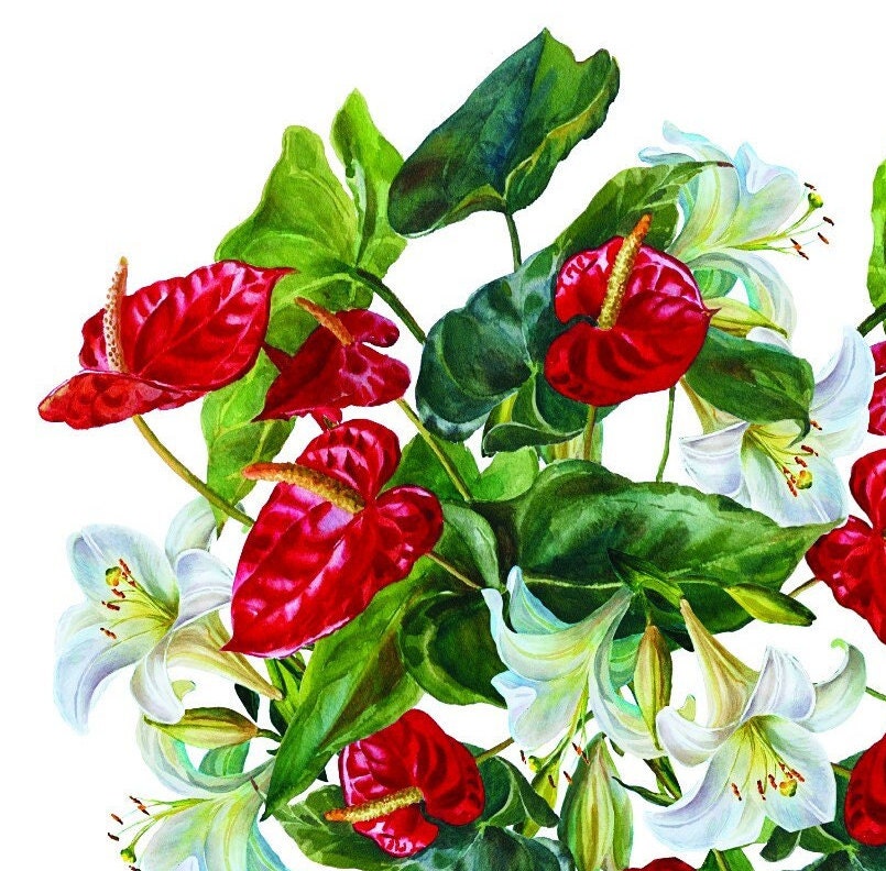 Easy Furniture Transfer - Decor Transfer - Furniture Upcycling - Floral Transfer - Anthurium