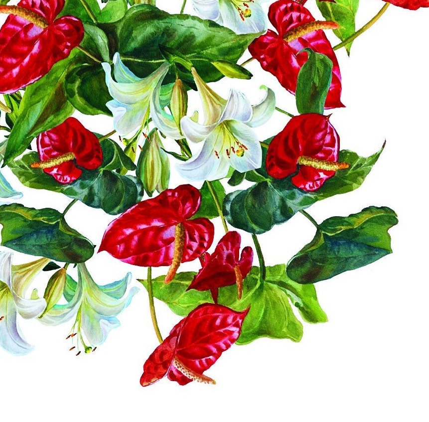 Easy Furniture Transfer - Decor Transfer - Furniture Upcycling - Floral Transfer - Anthurium