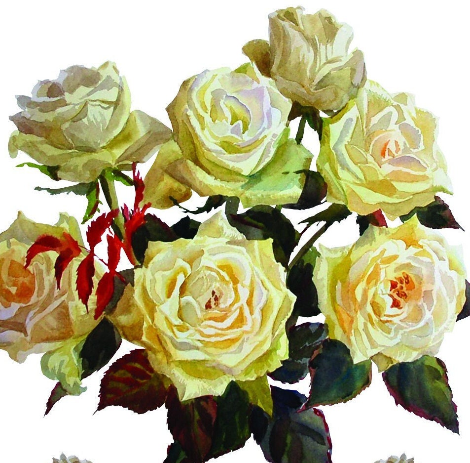 Easy Furniture Transfer - Decor Transfer - Furniture Upcycling - Floral Transfer - White Roses