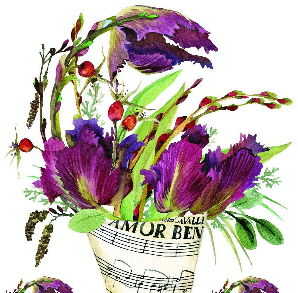 Easy Furniture Transfer - Decor Transfer - Furniture Upcycling - Floral Transfer - Purple Flowers