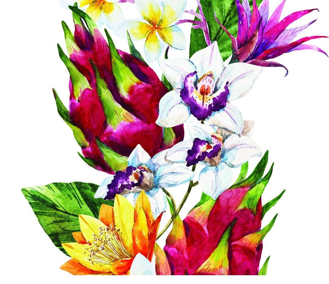 Easy Furniture Transfer - Decor Transfer - Furniture Upcycling - Floral Transfer - Exotic Flowers