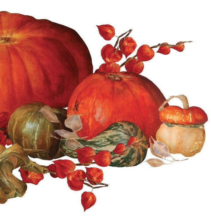 Easy Furniture Transfer - Decor Transfer - Furniture Upcycling - Floral Transfer - Orange Pumpkin