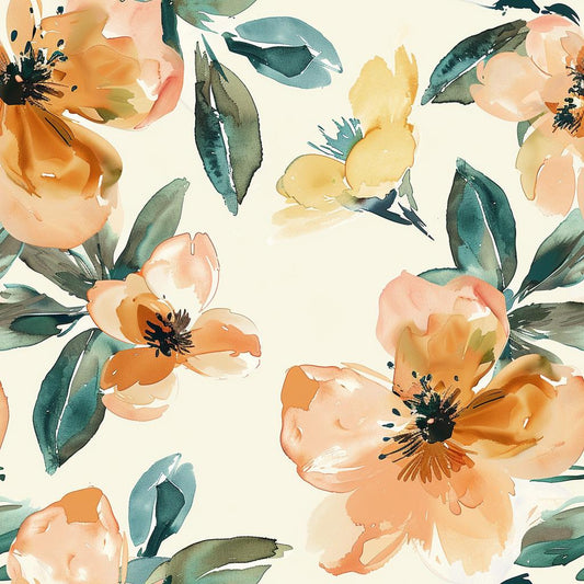 Decoupage Paper - Repeating Pattern - Floral Decorative Paper - 6 Size Options - Watercolor Flowers