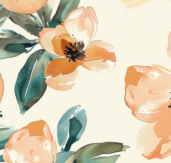 Decoupage Paper - Repeating Pattern - Floral Decorative Paper - 6 Size Options - Watercolor Flowers