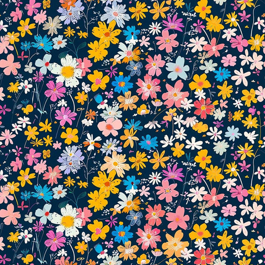 Decoupage Paper - Repeating Pattern - Floral Decorative Paper - 6 Size Options - Colorful Flowers