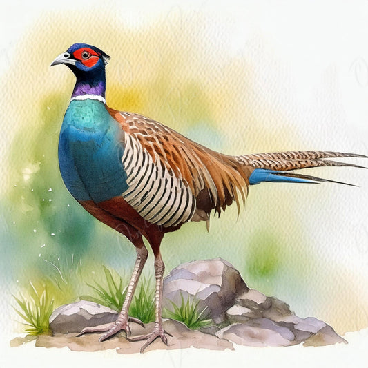 Large Decoupage Paper for Furniture - Pheasant - Rice Paper - Decoupage Paper - Watercolor Bird