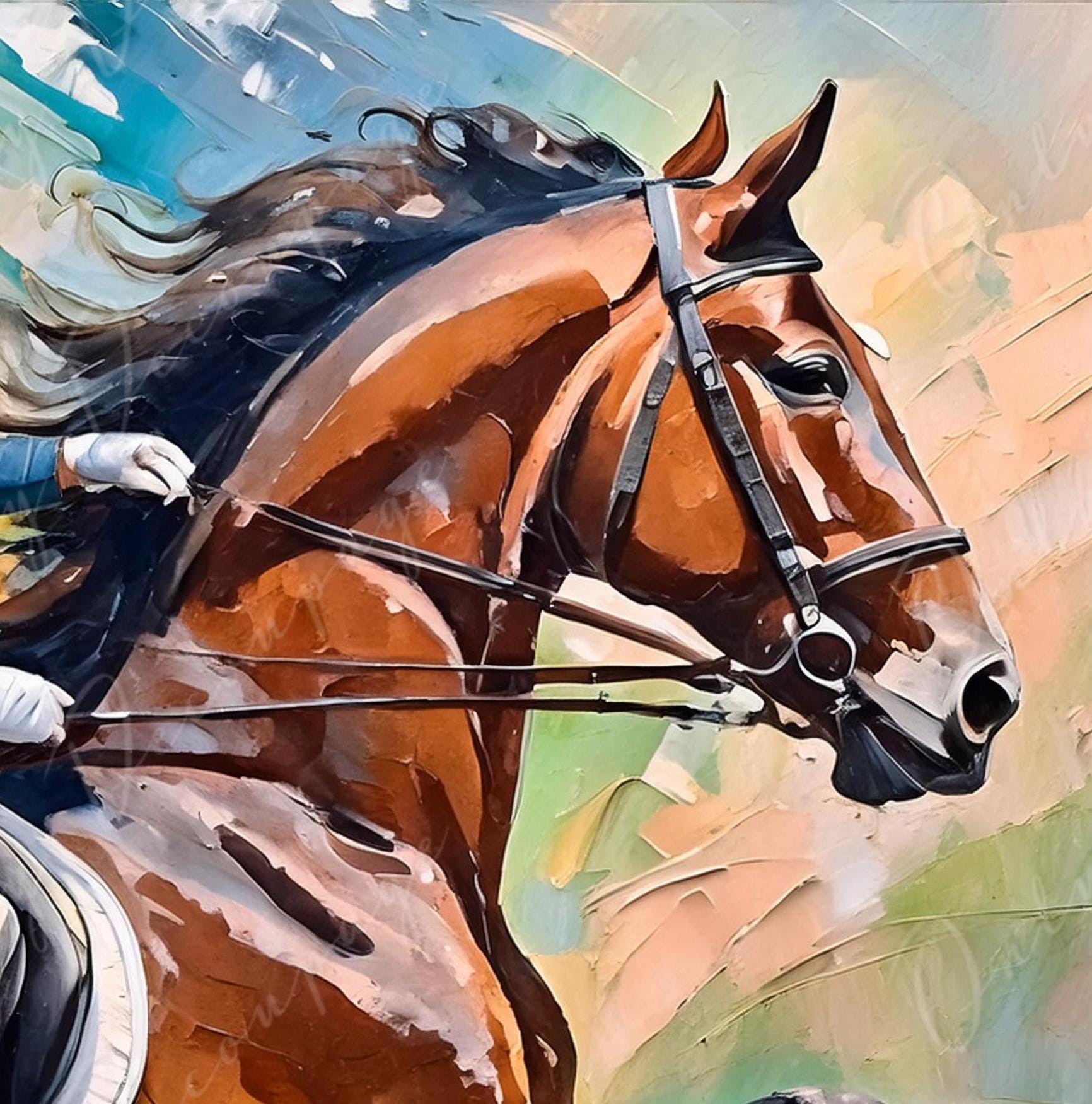 Large Decoupage Paper for Furniture - Horse Rider - Rice Paper - Oil Paint