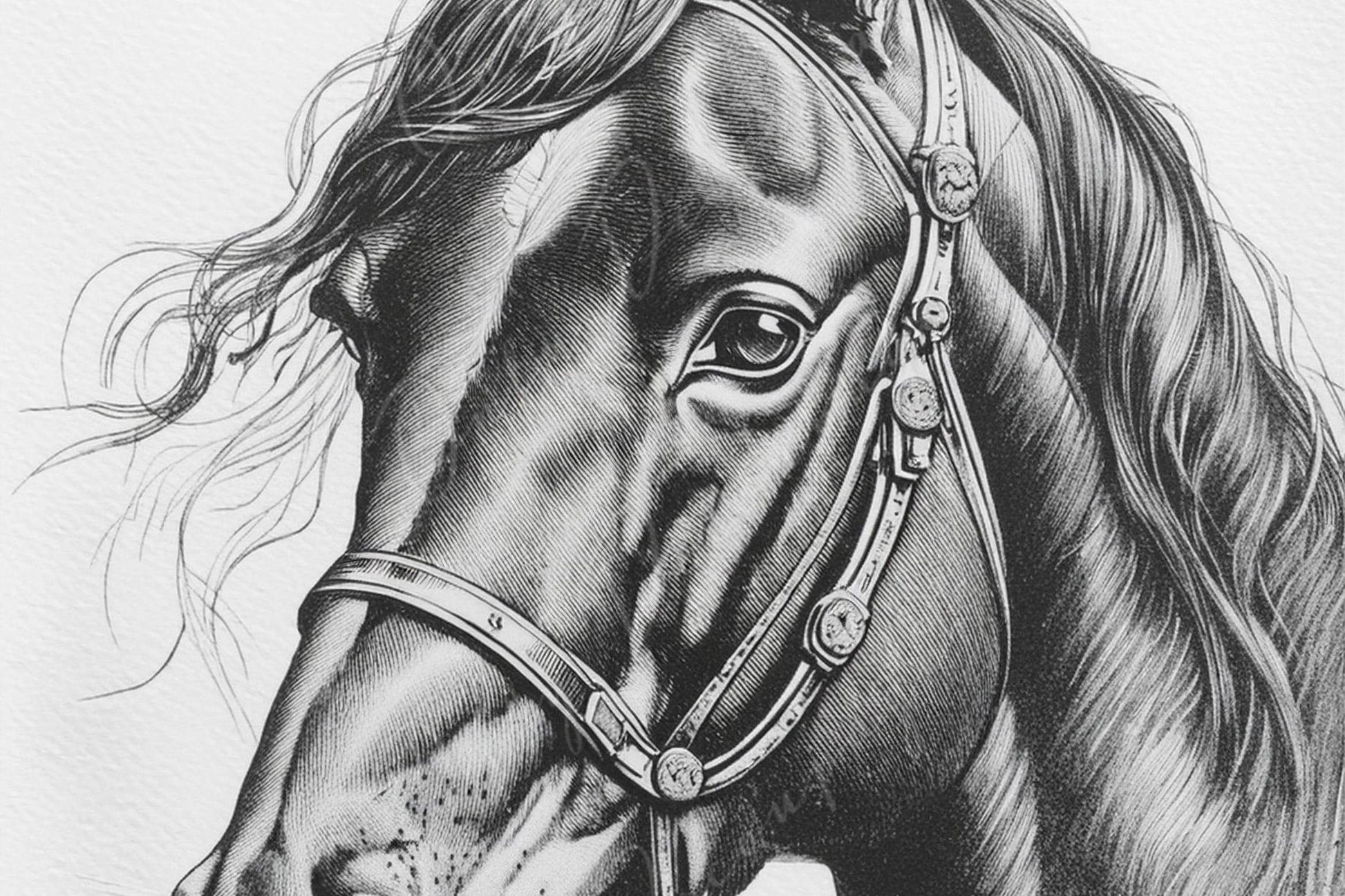 Large Decoupage Paper for Furniture - Horse - Rice Paper - Decoupage Paper - Black & White
