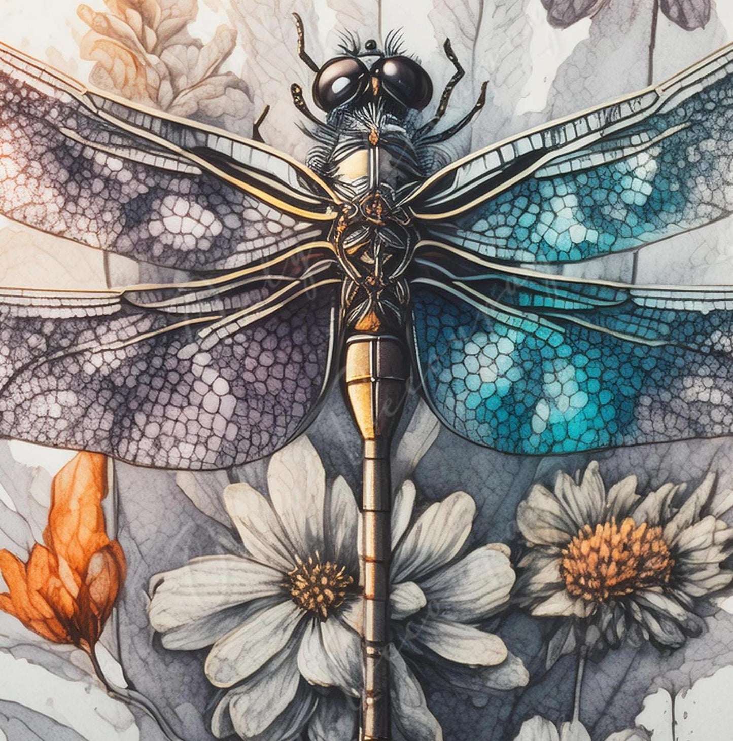 Dragonfly - Large Decoupage Paper for Furniture - Rice Paper - Decoupage Paper - Floral Decoupage