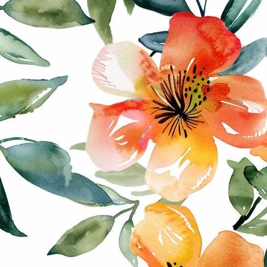 Decoupage Paper - Repeating Pattern - Floral Decorative Paper - 6 Size Options