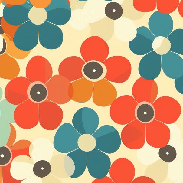 Decoupage Paper - Repeating Pattern - Floral Decorative Paper - 6 Size Options - Daisy