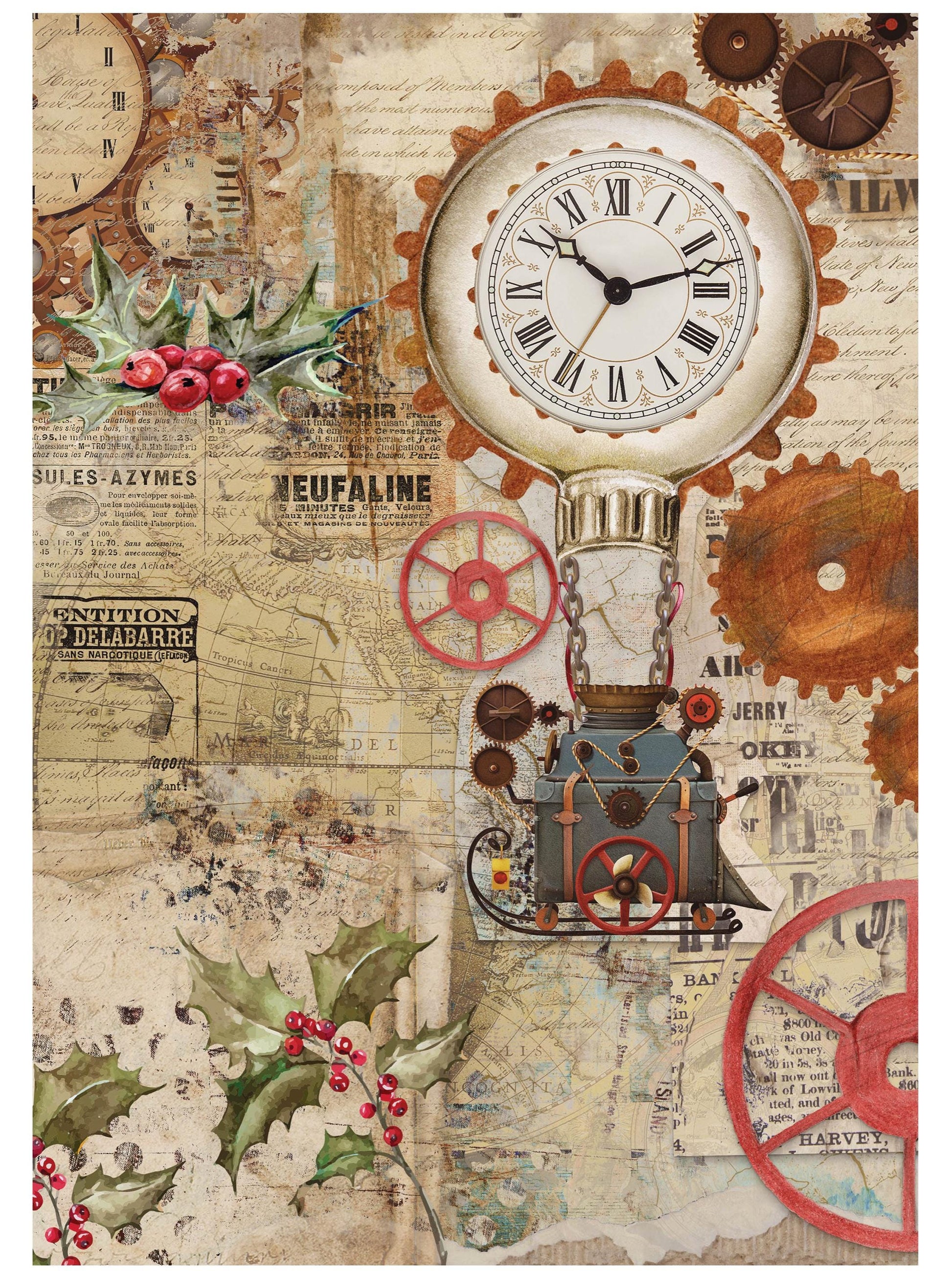Large Decoupage Paper - Christmas Collection - 6 Size Options