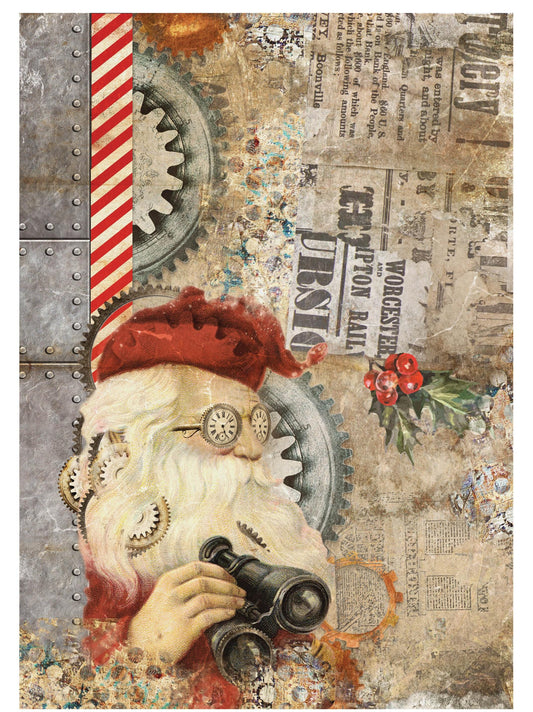 Large Decoupage Paper - Christmas Collection - Santa Claus - 6 Size Options