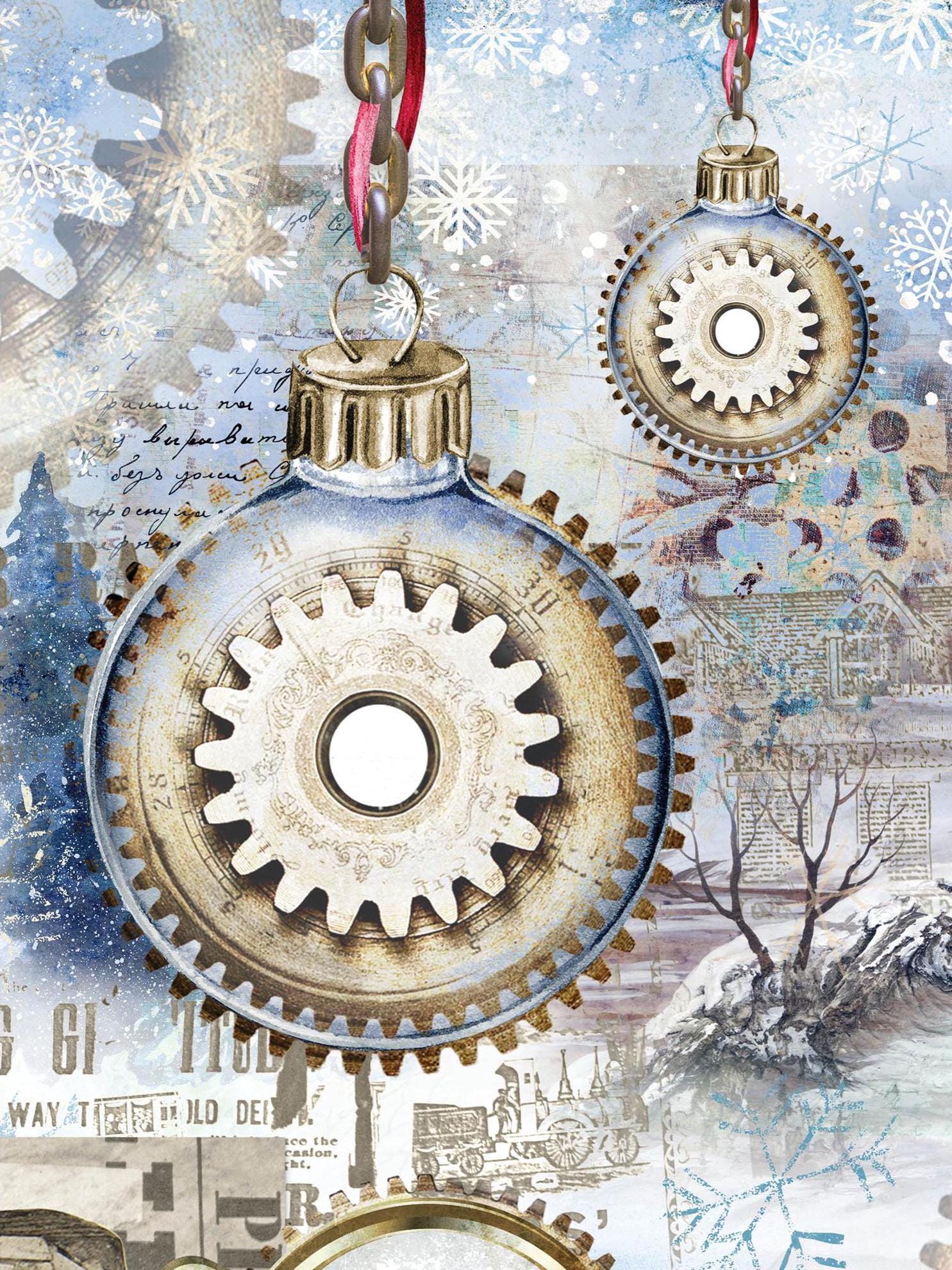 Large Decoupage Paper - Christmas Collection - Snow - 6 Size Options