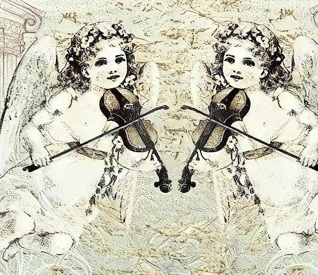 Angel Pattern - Decorative Decoupage Paper - for Furniture - A3 [ Light Green ]