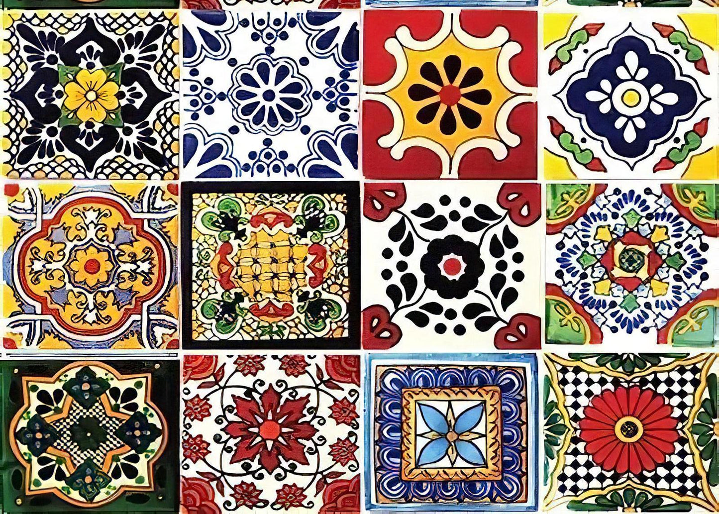 Tile Pattern - Decorative Decoupage Paper - for Furniture - Big Size Options [ Colorful ] Moroccon