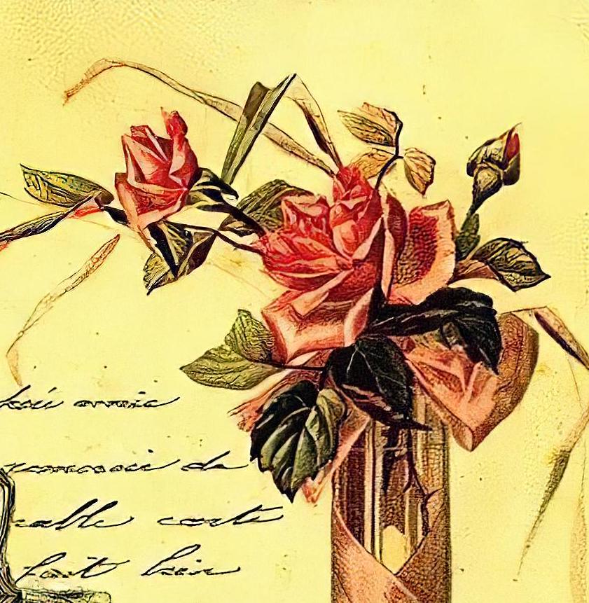 Vintage Roses Decoupage Paper - Furniture Craft, Large Size