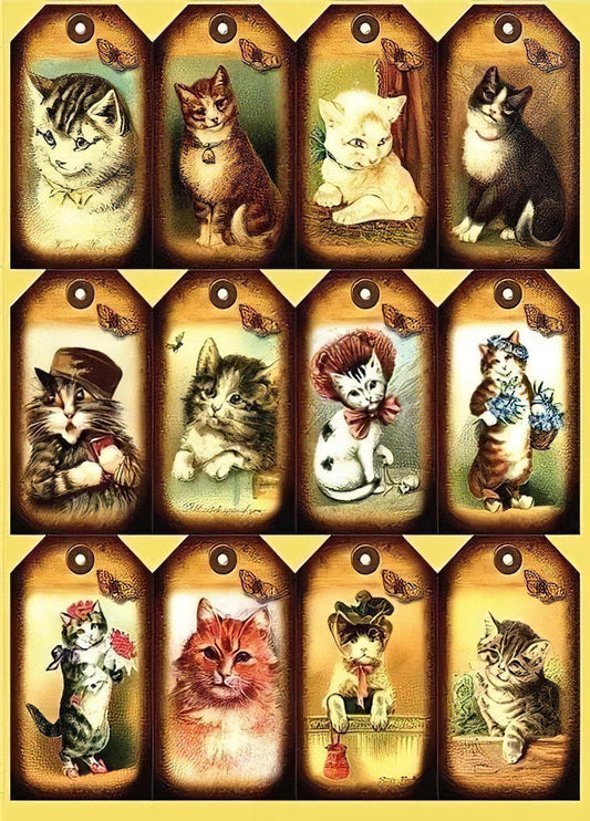 cats decoupage paper