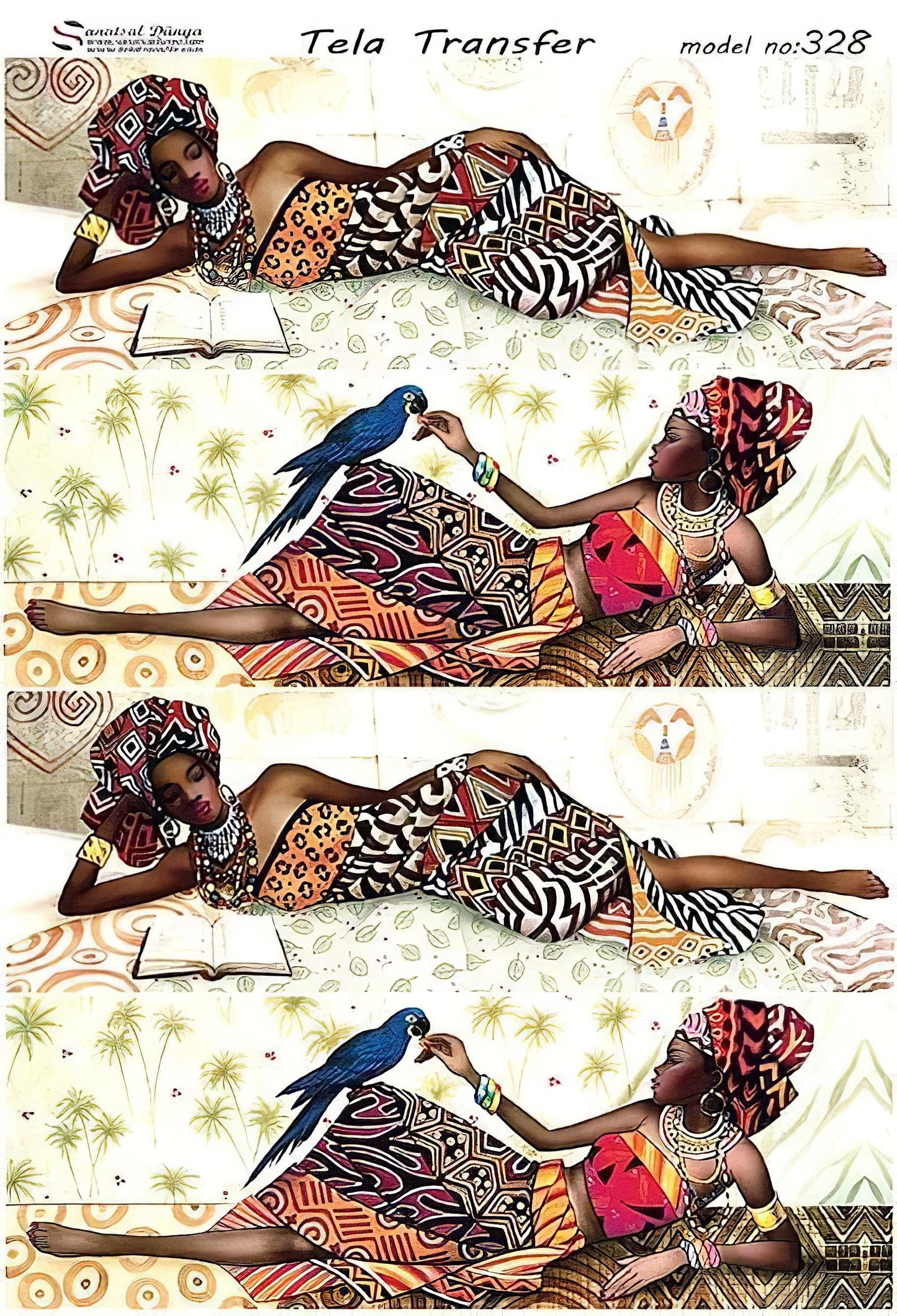 African Women - Decorative Decoupage Paper - for Furniture - Large Size Options [ Colorful ]
