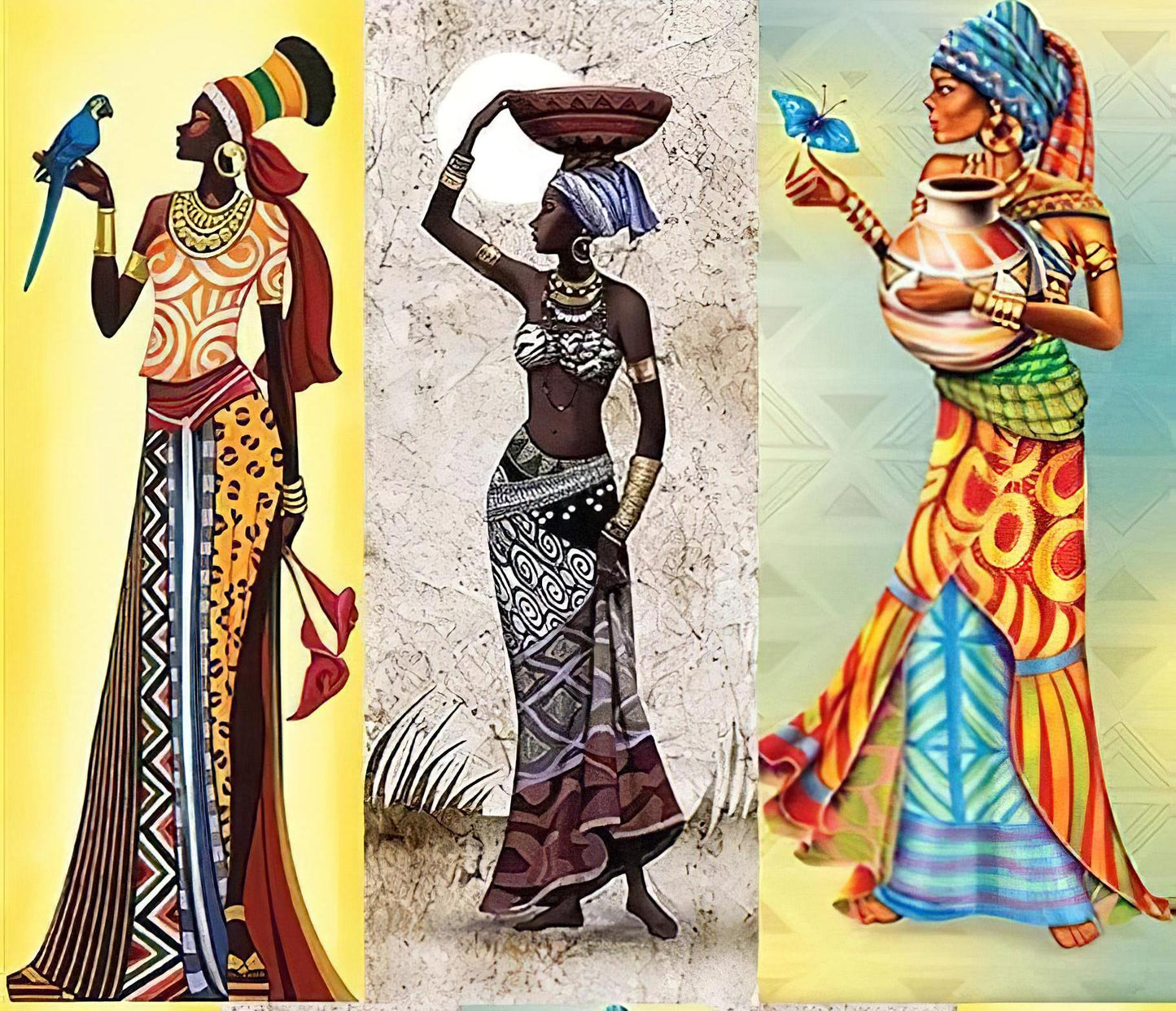 African Women - Decorative Decoupage Paper - for Furniture - Large Size Options [ Colorful ]